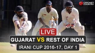Live Cricket Score: Irani Cup 2016-17, Gujarat vs Rest of India, Day 1: GUJ 300/8 at stumps